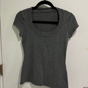 Gray Short Sleeve T-Shirt small round neck